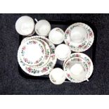 A tray containing 19 pieces of Royal Stafford Birds of Paradise bone tea china.