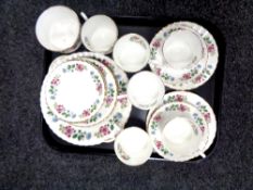 A tray containing 19 pieces of Royal Stafford Birds of Paradise bone tea china.