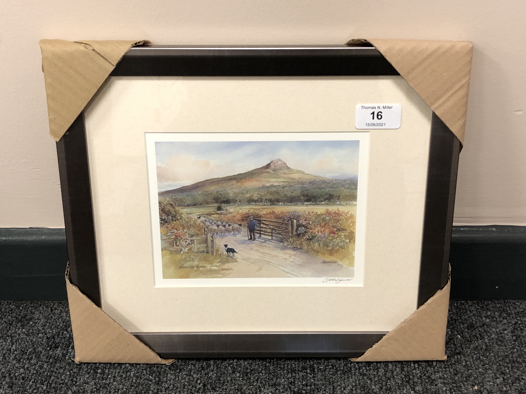 After Tom MacDonald : Roseberry Topping, reproduction in colours, signed in pencil, 13 cm by 18 cm,