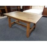 A 20th century oak refectory dining table