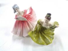 Two Royal Doulton figures, Elaine HN3307 and Lynne HN2329.