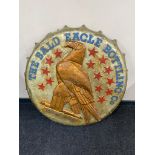 A large fibre glass bottle top, The Bald Eagle Bottling Company.