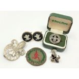 A small quantity of Boy Scout related items including silver badge,