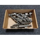 A box containing 17 antique style kitchen cabinet door handles (new).