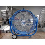 A Clarke Air commercial floor fan model CAM6000, input power 3504, 230v-50Hz.