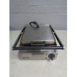 A Lincat stainless steel commercial contact grill.