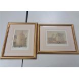 Two David Roberts framed prints, The Tomb of the Khalifs and Gate of the Metwaleys Cairo,
