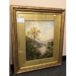R. A . K. Marshall : The River Usk Abergavenny, a watercolour, signed, 40 x 52 cm, framed.