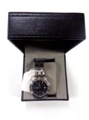 A Gent's Stainless steel Swiss Master wrist watch, boxed.