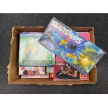 A box containing vintage games to include Battleships, Games Compendiums, Solitaire etc.