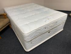 A Sealy Posturepedic Ultraluxe Regal Ortho 5' storage divan and interior