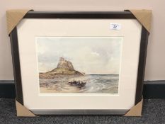 After Tom MacDonald : Lindisfarne Castle, reproduction in colours, signed in pencil, 21 cm by 30 cm,