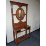 An Edwardian mahogany mirrored hall stand (a/f).