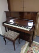 A Coronet model mahogany cased straight strung piano by Boyd of London together with storage piano