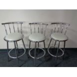 A set of three contemporary bar chairs