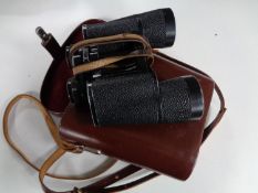 Leather cased Carl Zeiss Jenoptem 8 x 50 W field glasses