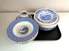 A tray of antique china,