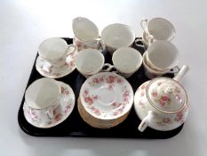 A tray containing a 20 piece Duchess bone china tea service.