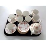 A tray containing a 20 piece Duchess bone china tea service.