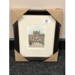After Tom MacDonald : Newcastle University, reproduction in colours, signed in pencil, 13 cm x 9 cm,
