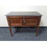 A late nineteenth century inlaid mahogany marble topped wash stand