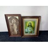 Two antiquarian framed religious prints