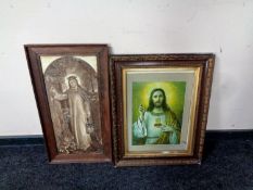 Two antiquarian framed religious prints