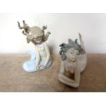 Two Lladro figures of mermaids (as found) CONDITION REPORT: The figure seated has