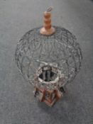 An Eastern style wire metal bird cage.
