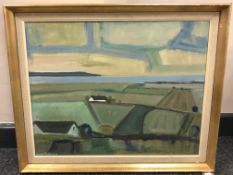 Continental school : A farm landscape, oil on canvas, 50 x 40 cm, framed.