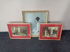 Three framed eastern prints