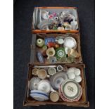 Three boxes containing miscellaneous china.