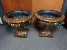 Two composite classical style planters