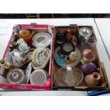 Two boxes of miscellaneous china and glass ware,