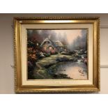 After Thomas Kinkade (American, 1958-2012) : Everett's Cottage, limited edition print on canvas,