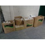 Eight boxes of soup and drinks containers with lids