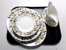 A tray of fifteen pieces of Wedgwood bone china dinner ware
