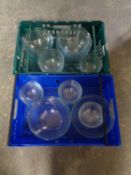 Two boxes of glass Pyrex dishes
