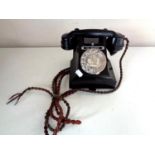 A black Bakelite GPO telephone