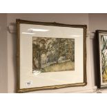 20th century school : Trees on a hillside, watercolour, 28 x 21 cm, signed Taylor, framed.