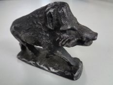 A cast iron figure of a boar