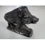 A cast iron figure of a boar