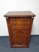 A 19th century mahogany seven drawer Wellington chest with brass drop handles