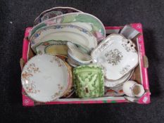 A box of 19th and 20th century meat plates, cabinet plates,
