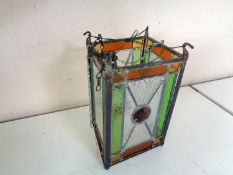 An Arts & Crafts leaded glass lantern
