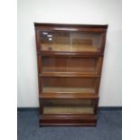 An Edwardian mahogany Amyl four section stacking bookcase.