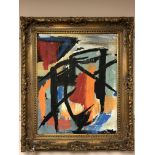 Style of Franz Kline (American, 1910-1962) Abstract study, oil on board,