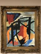 Style of Franz Kline (American, 1910-1962) Abstract study, oil on board,