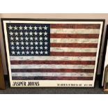 A Museum of Modern Art poster, 'Jasper Johns', 97 x 76 cm, framed.