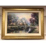 After Thomas Kinkade (American, 1958-2012) : Lamp Light Manor, limited edition print on canvas,